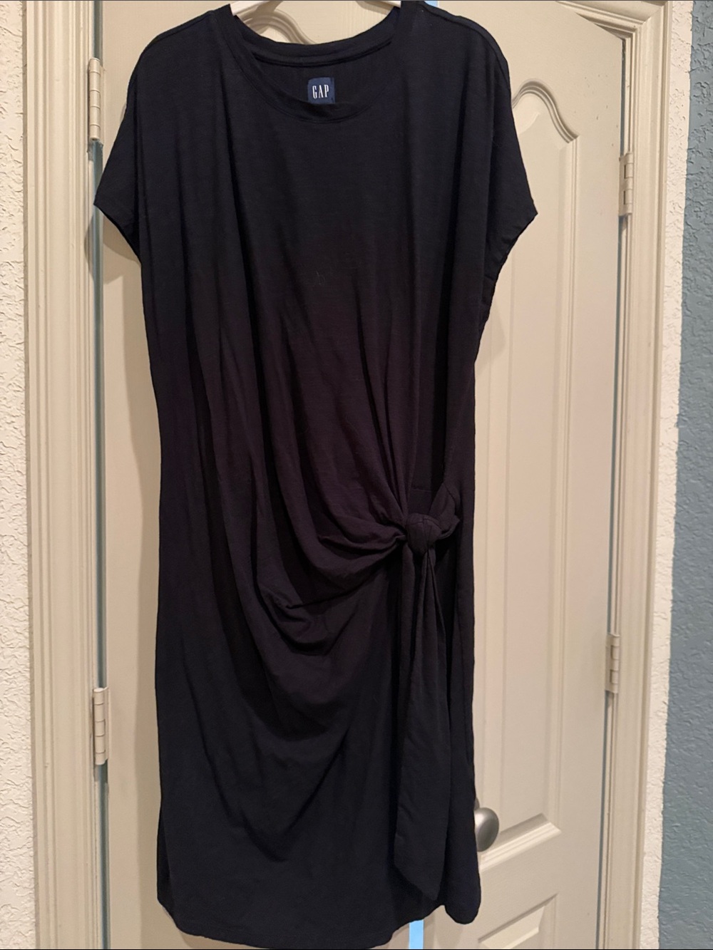 GAP Black Midi Dress with Side Knot